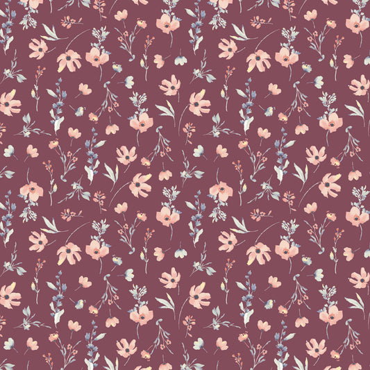 Tissu premium 100 % coton à motif floral 115 g/m²