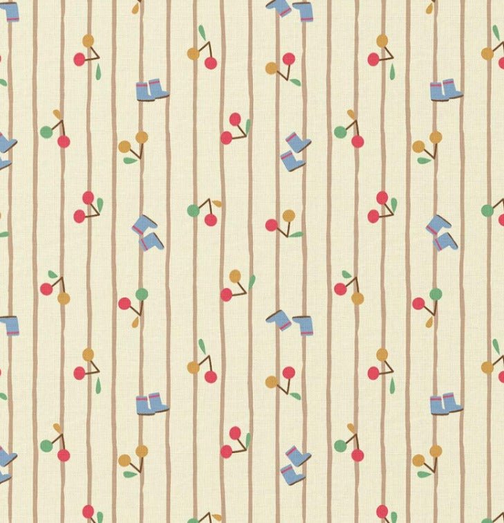 Image avec tissu Premium 100 % coton - motif printanier ludique 115 g/m² – disponible chez Šarlotes audumi