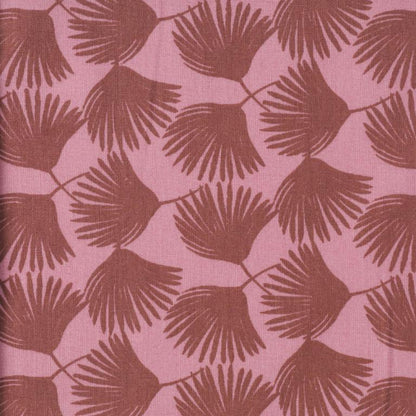 Premium 100% cotton fabric - pink palm leaves 115 g/m²