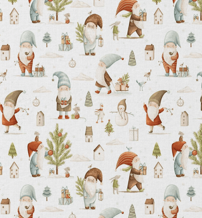 Image avec tissu 100 % coton premium – Noël des lutins, disponible en ligne chez Tissus Charlotte