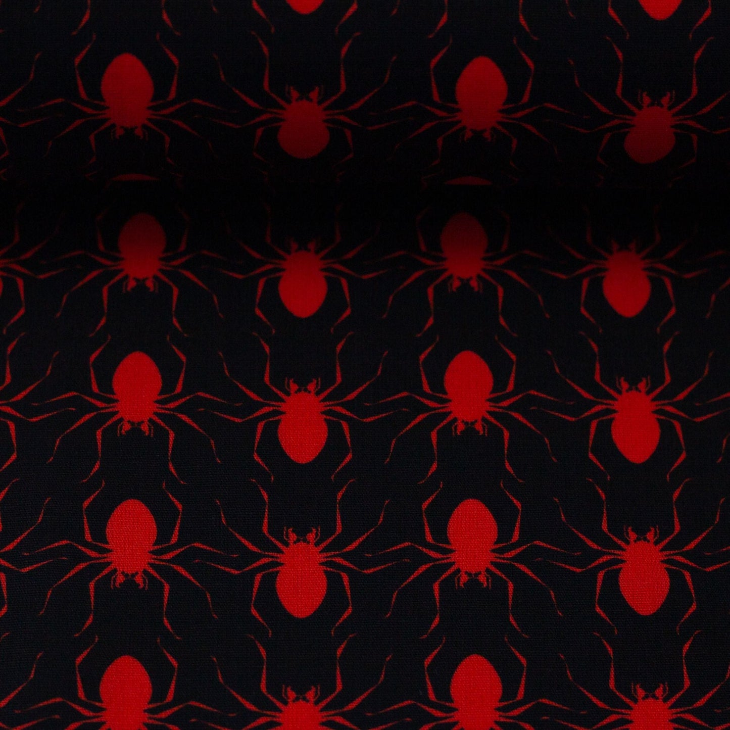 Premium 100% cotton fabric - red spiders 130 g/m²