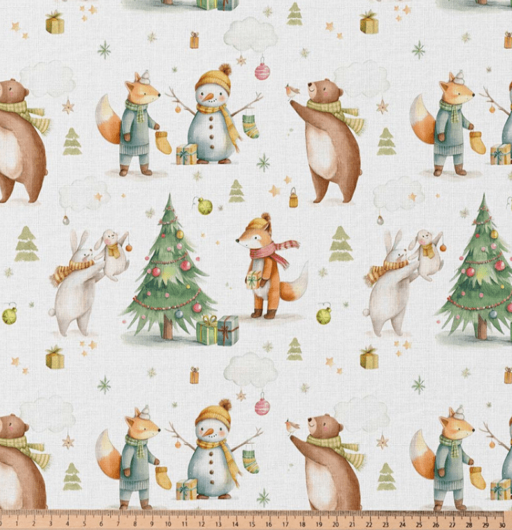 Image en tissu premium 100 % coton – Fêtes en forêt, disponible en ligne chez Šarlotes audumi