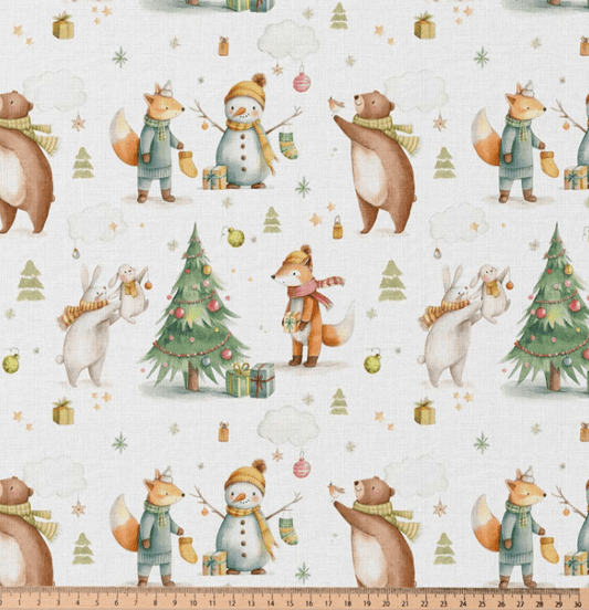 Image en tissu premium 100 % coton – Fêtes en forêt, disponible en ligne chez Šarlotes audumi