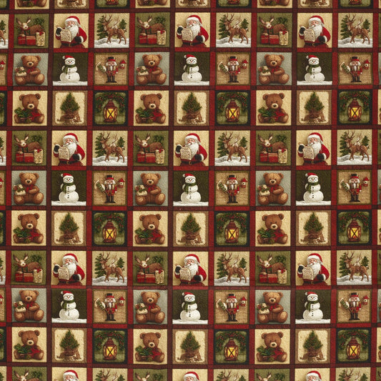 Image of premium 100% cotton fabric - Christmas cards, available online at Charlotte's Fabrics