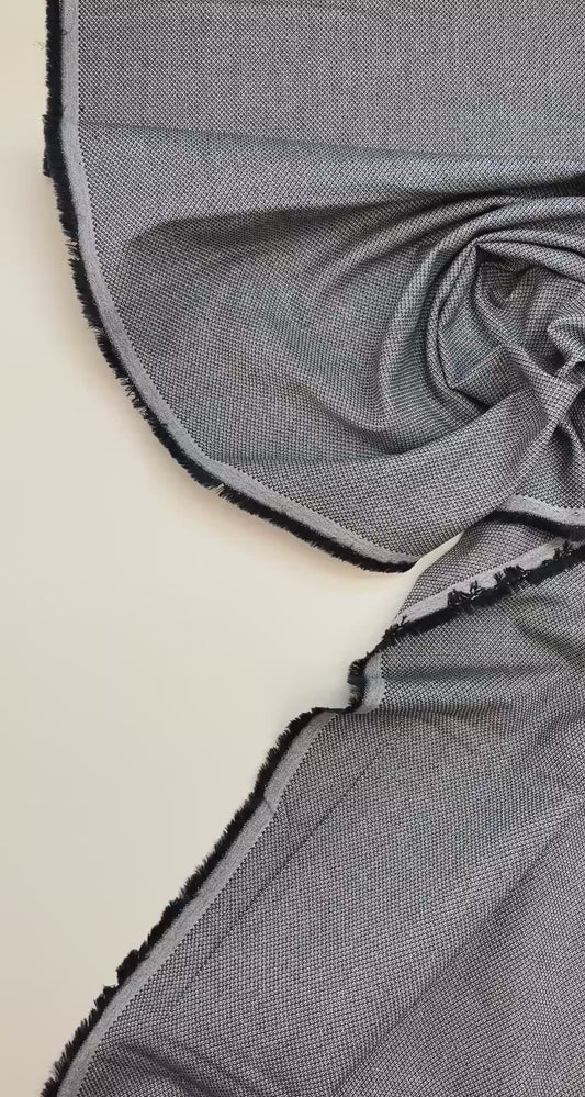 Jacquard-Baumwollstoff mit Elasthan in Grau – Italien