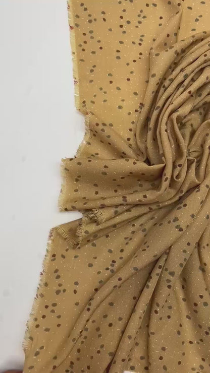 Tissu acrylique italien à pois beige et marron 130 g/m²