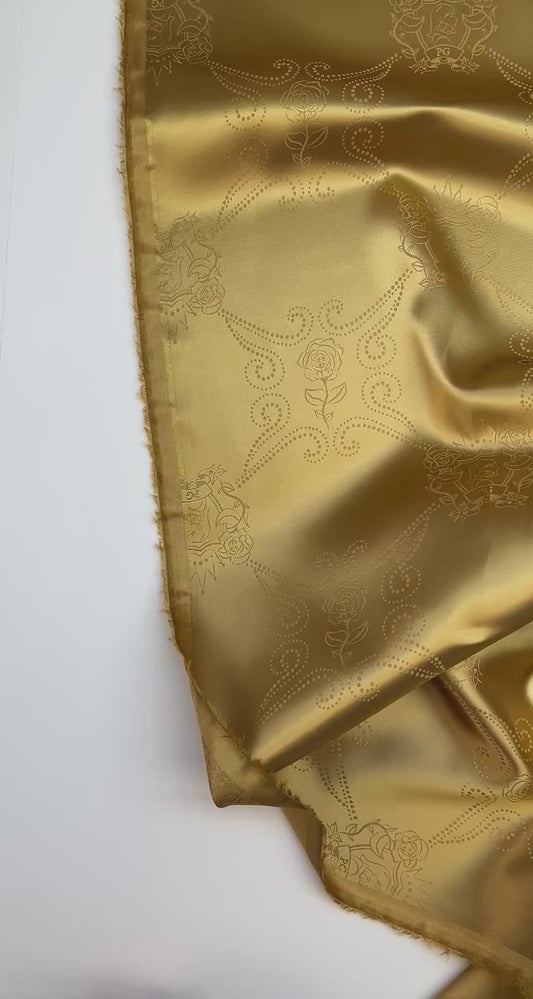 Tissu jacquard en viscose italien, ton doré – 100 g/m²