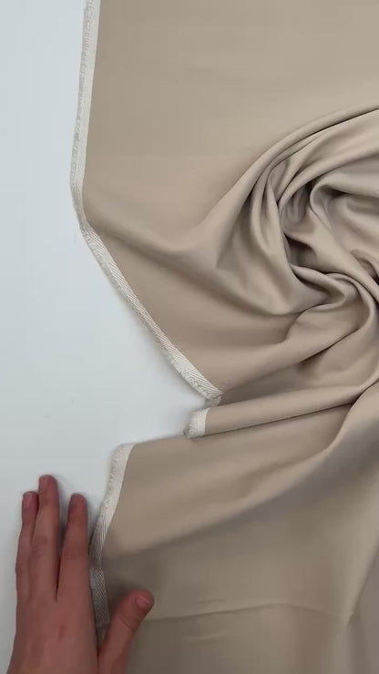 Italienischer Viskose-Twill-Anzugstoff - Beige 220 g/m²