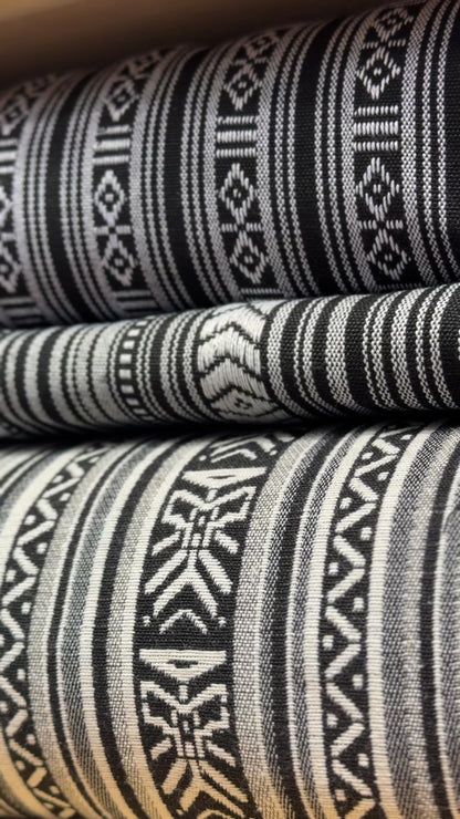 Tautic pattern fabric - black with white 200 g/m²