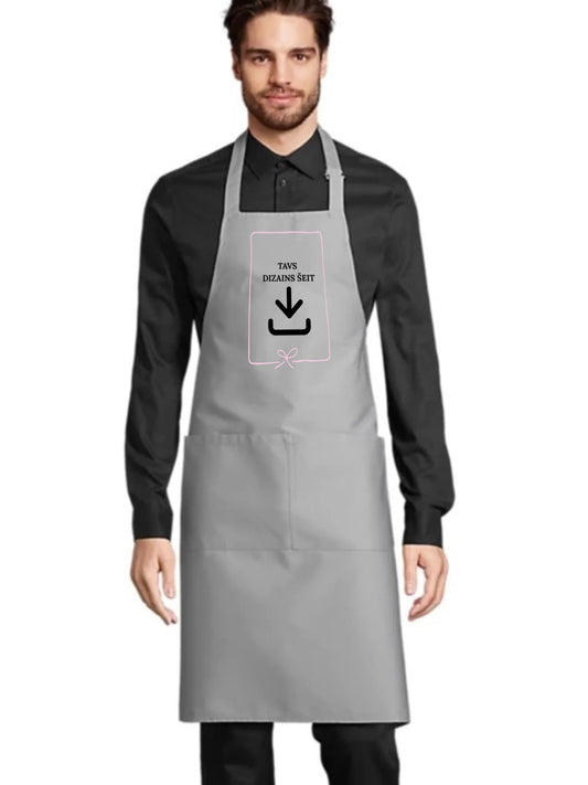 Tablier avec votre impression - gris – disponible chez Šarlotes audumi