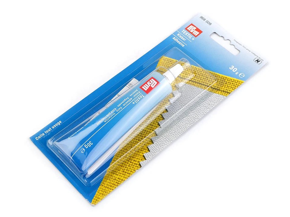Image de colle Prym pour cuir et textile – 30 g, transparente – disponible en ligne chez Šarlotes audumi