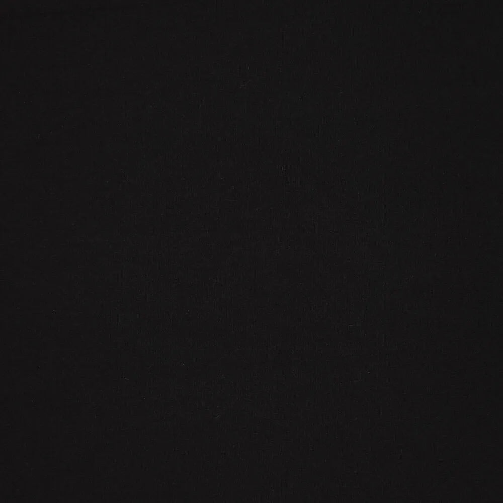 Image du tissu tricot Punta di Roma noir 320 g/m², disponible chez Šarlotes audumi