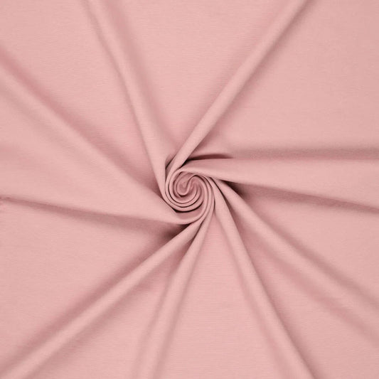 Image with Punta di Roma knit fabric – powder pink 320 g/m² – available at Šarlotes audumi