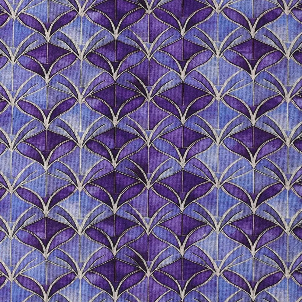 Tissu maille Punta di Roma - motif abstrait violet 240 g/m²