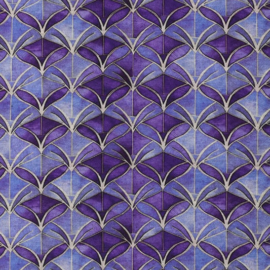 Punta di Roma knit fabric - purple abstract pattern 240 g/m²