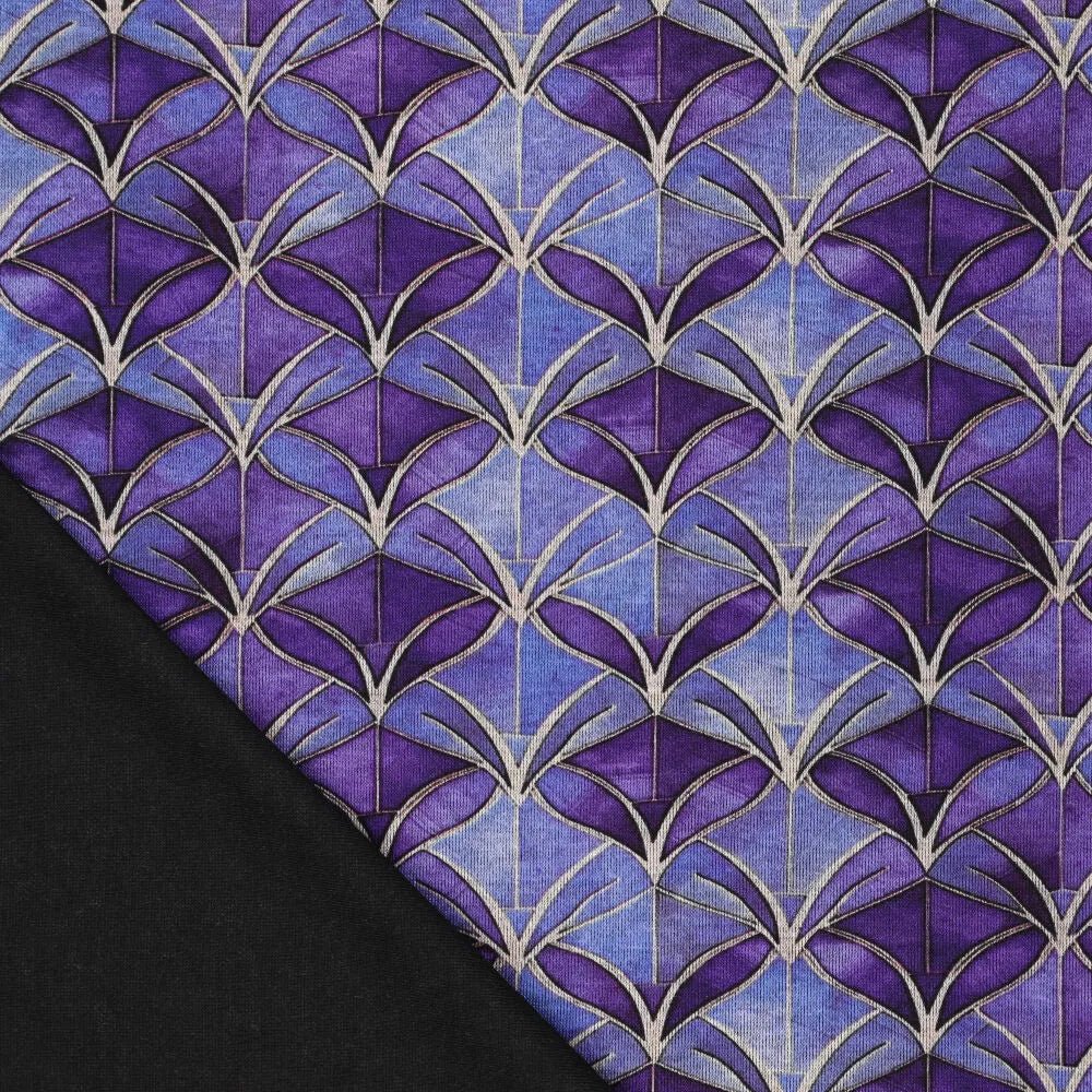 Tissu maille Punta di Roma - motif abstrait violet 240 g/m²