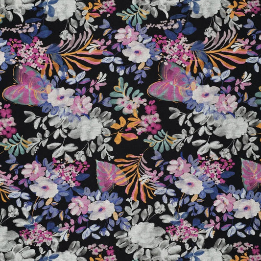 Punta di Roma knitted fabric - winter flowers 240 g/m²
