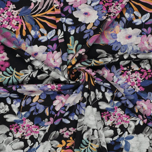 Punta di Roma knit fabric - winter flowers 240 g/m²