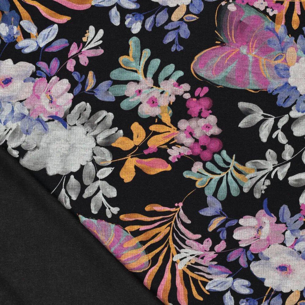Tissu maille Punta di Roma - fleurs d’hiver 240 g/m²
