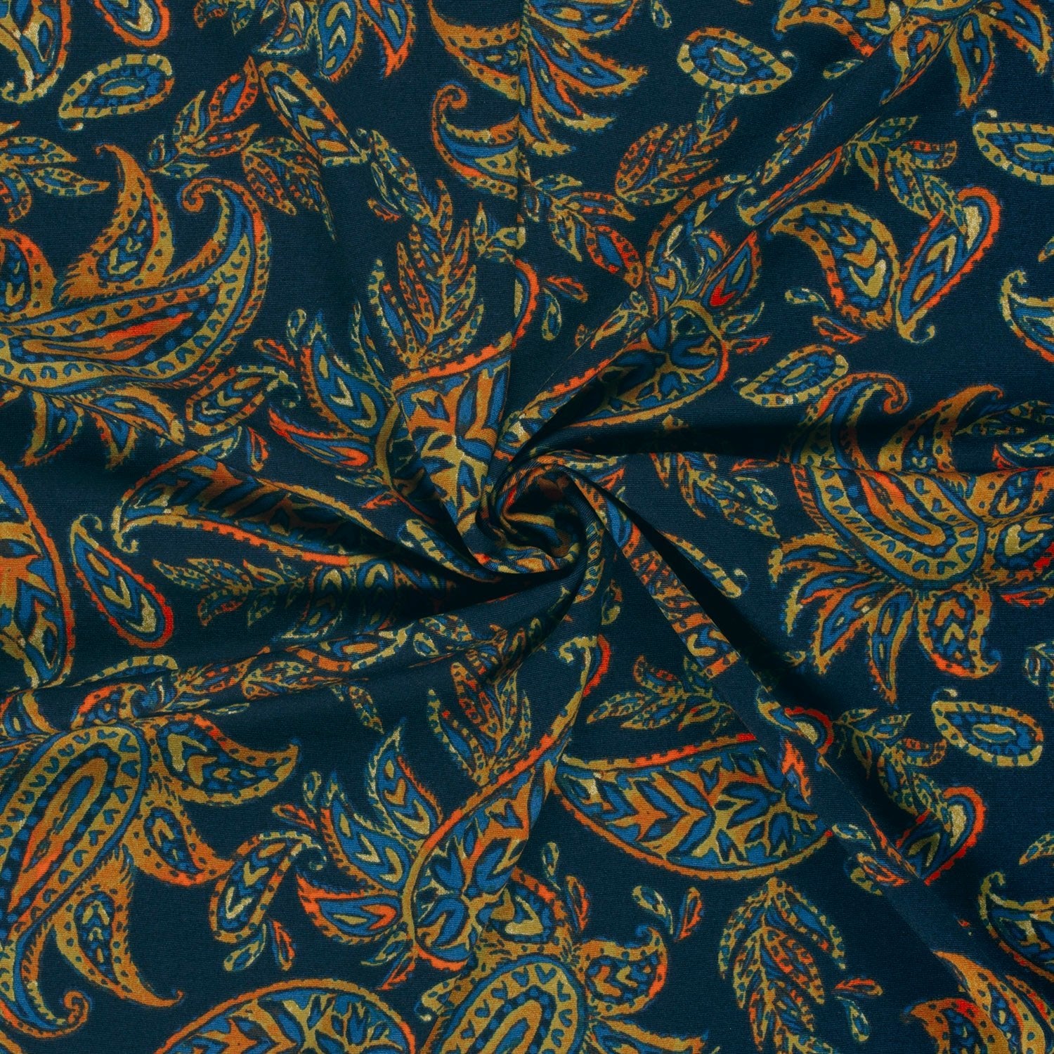 Image du tissu en maille Punto di Roma à motif coloré 275 g/m² – disponible chez Šarlotes audumi