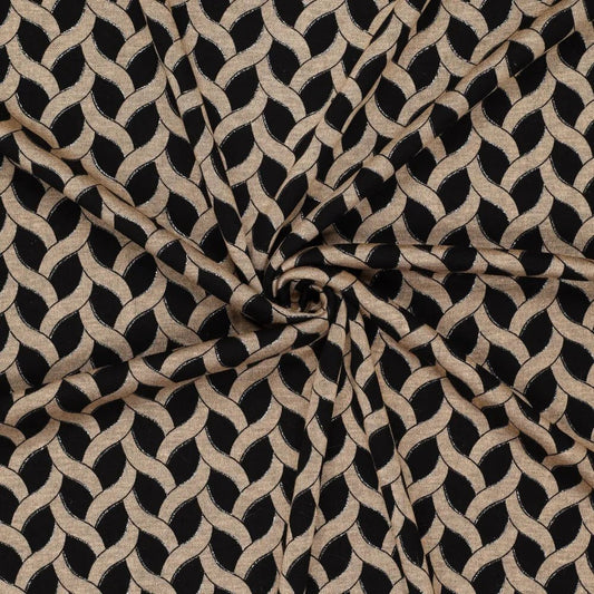 Image of Punto di Roma knit fabric - gray polka dot pattern 240 g/m² – available at Šarlotes audumi
