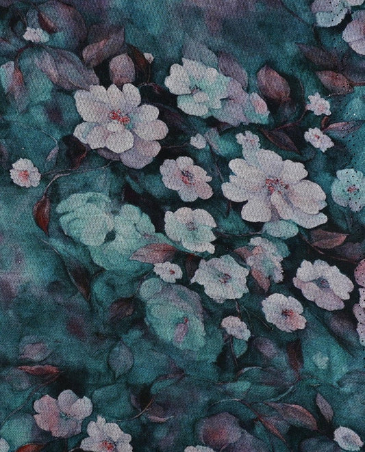 alt
Image with Punto di Roma knitted fabric - flowers on a teal background 240 g/m² – available at Šarlotes audumi