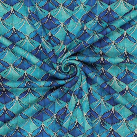 alt
Image with Punto di Roma knit fabric - blue abstract pattern 240 g/m² – available at Šarlotes audumi
