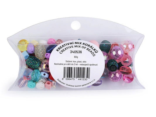Creative bead set | plastic, glass, metal | 80 g