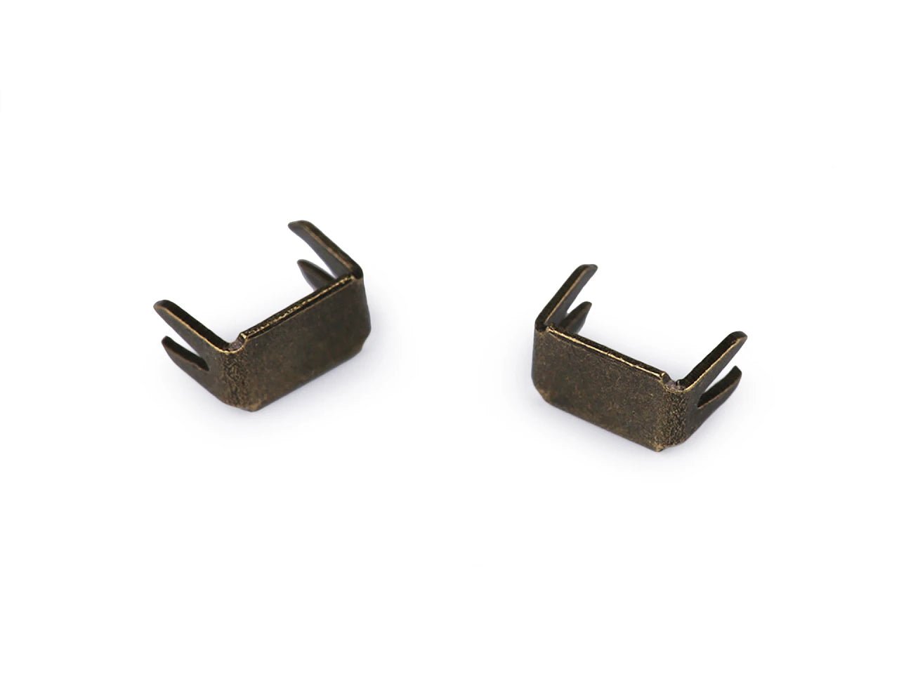 Image of zipper metal end stop No. 3 – 3 × 5 mm, antique bronze, available online at Šarlotes audumi