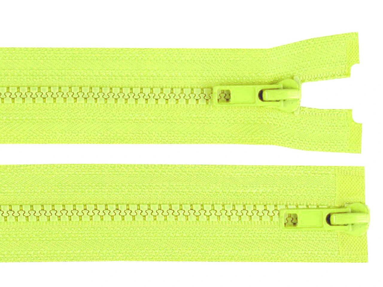 Image of a double-sided zipper tractor - neon yellow – available at Charlote's Fabrics
