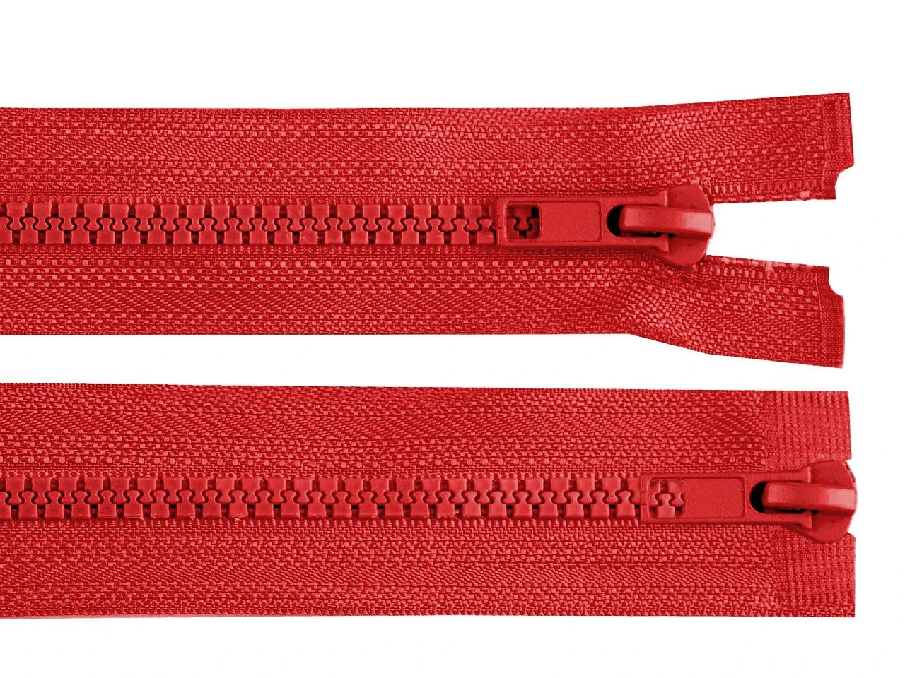 Image avec fermeture éclair à double curseur type tracteur - rouge – disponible chez Šarlotes audumi