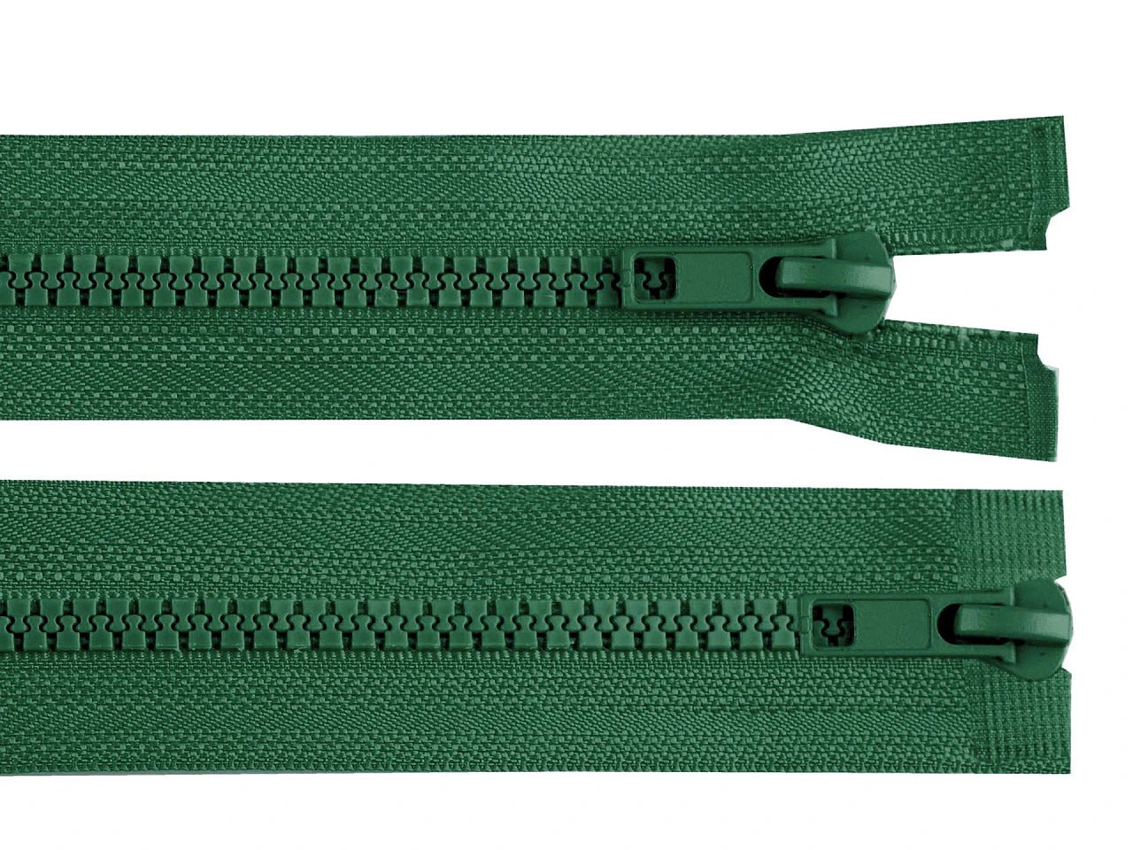 Image de fermeture éclair à curseur double sens, vert foncé – disponible chez Šarlotes audumi