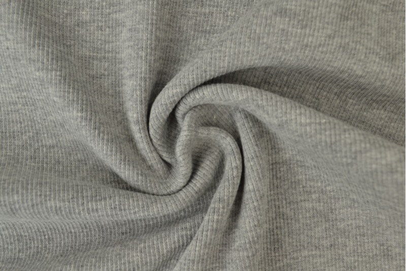Image with ribbed fabric trim edge | cuff - light grey melange 300 g/m² – available at Šarlotes audumi