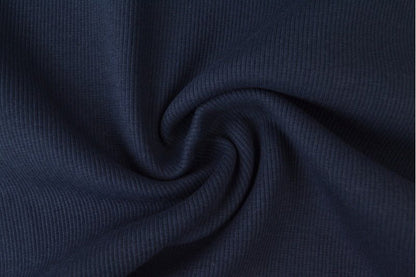 Image with ribbed fabric edging | cuff - dark blue 300 g/m² – available at Charlotte's Fabrics