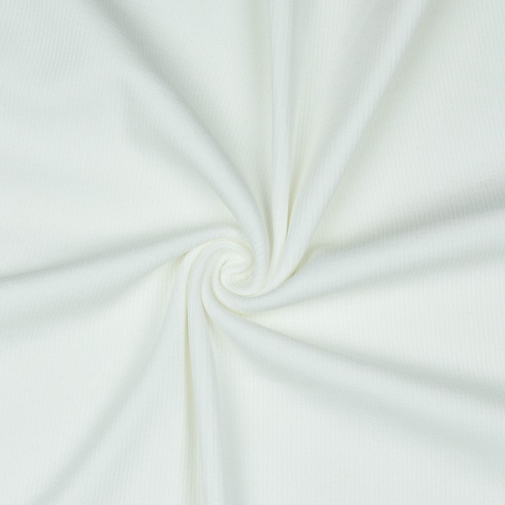 ribbed cotton jersey (RIB JERSEY) - white 240 g/m²