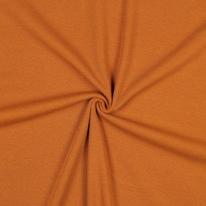 Ribbed cotton jersey (RIB JERSEY) - cognac 240 g/m²