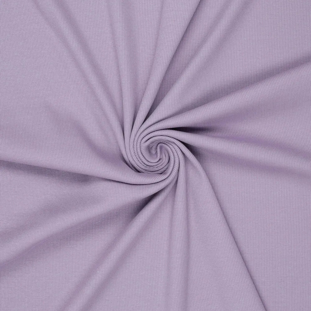 Image with Ribbed Cotton Jersey (RIB JERSEY) - lavender lilac 310 g/m² – available at Šarlotes audumi