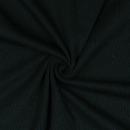 Rievotā kokvilnas trikotāža (RIB JERSEY) - melna 240 g/m²