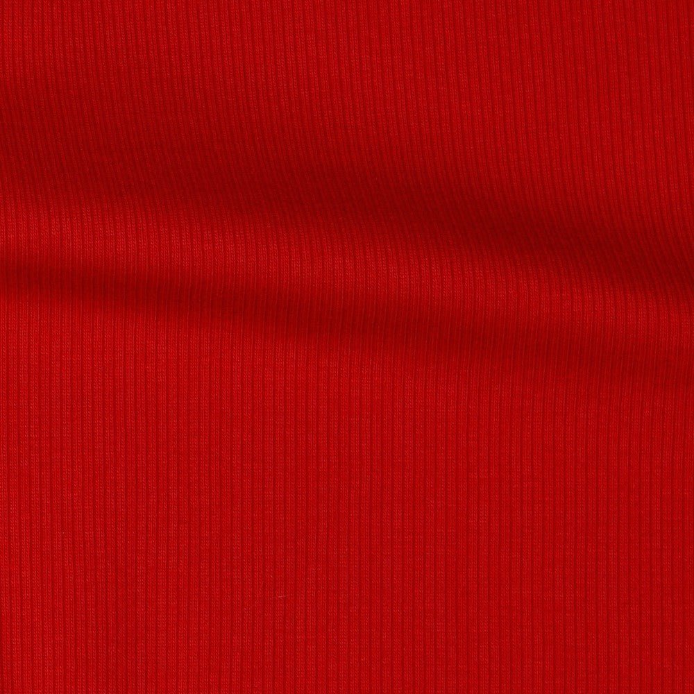 Ribbed cotton jersey (RIB JERSEY) - red 240 g/m²