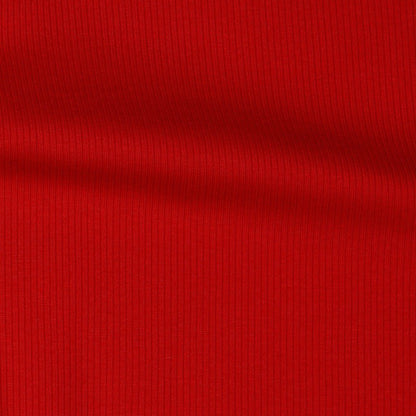 Ribbed cotton jersey (RIB JERSEY) - red 240 g/m²