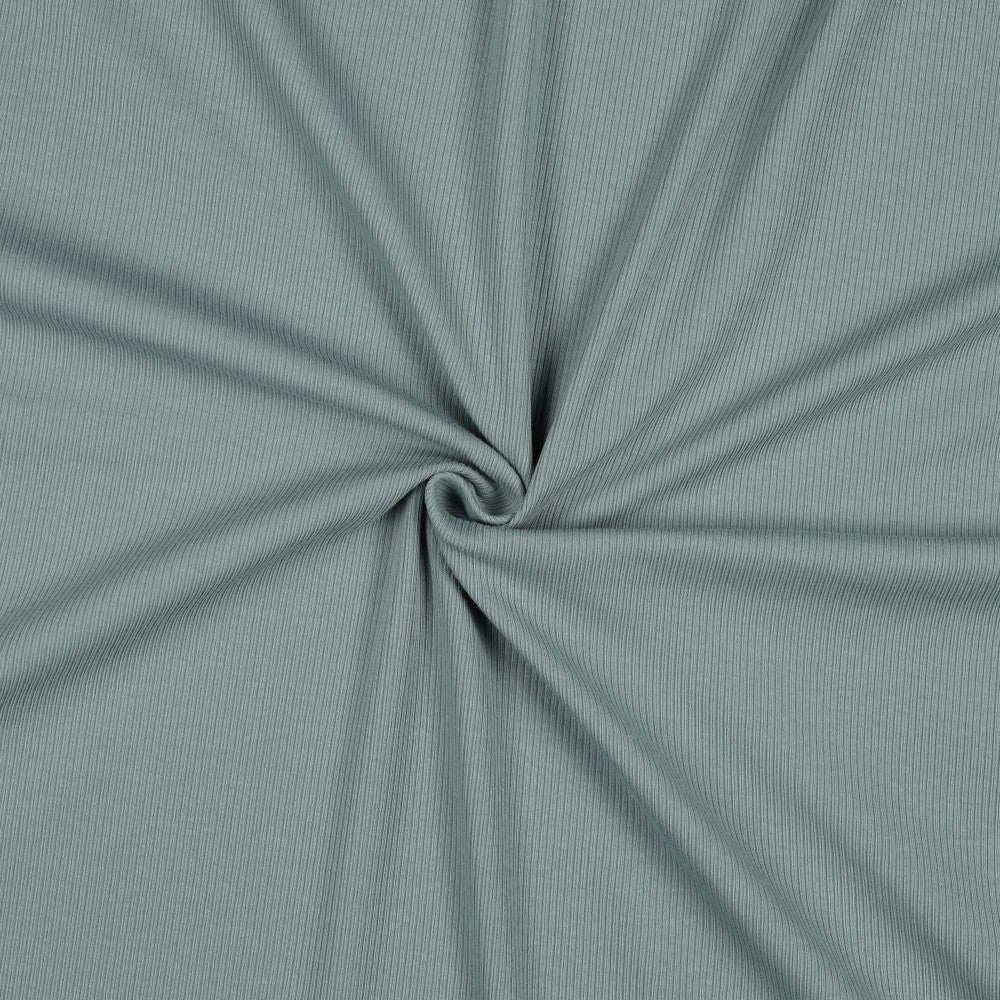 ribbed cotton jersey (RIB JERSEY) - dark mint green 240 g/m²