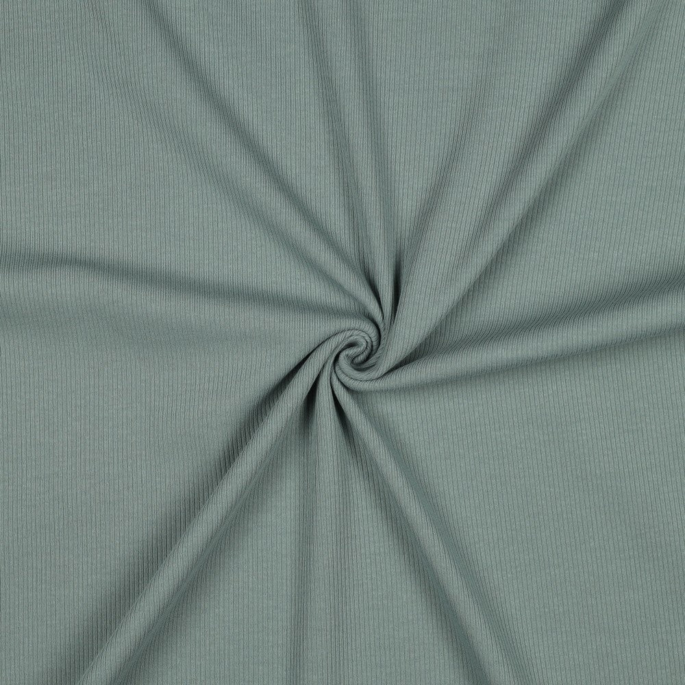 ribbed cotton jersey (RIB JERSEY) - dark mint green 240 g/m²