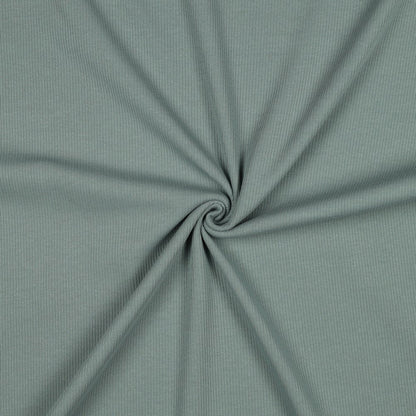 ribbed cotton jersey (RIB JERSEY) - dark mint green 240 g/m²