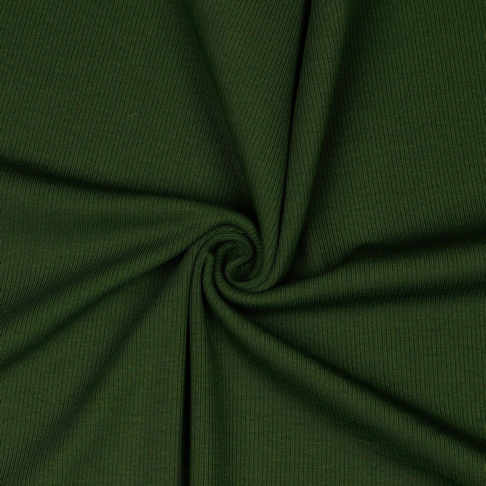 Ribbed cotton jersey (RIB JERSEY) - dark green 240 g/m²