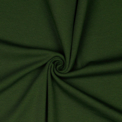 Ribbed cotton jersey (RIB JERSEY) - dark green 240 g/m²