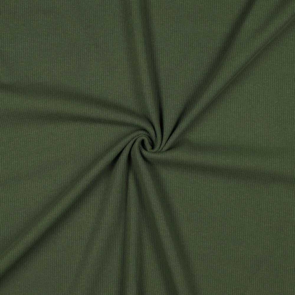 ribbed cotton jersey (RIB JERSEY) - dark green 240 g/m²