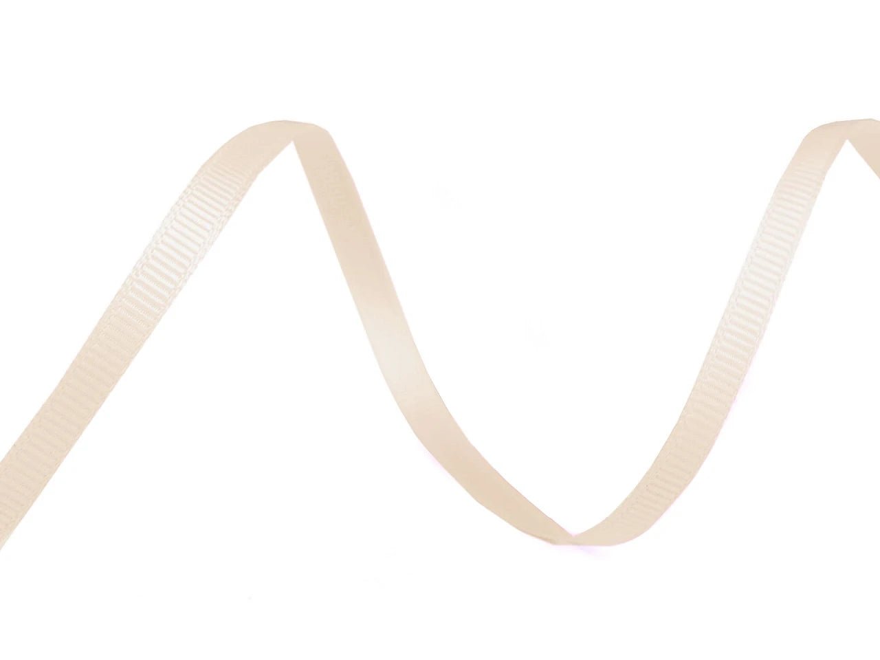 Grosgrain ribbon 5 mm - cream-colored (30 m roll)