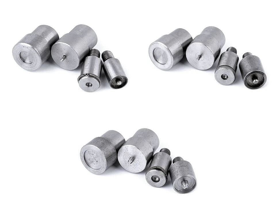 Hand press die set for metal snap fasteners Ø10 / 12 / 15 mm