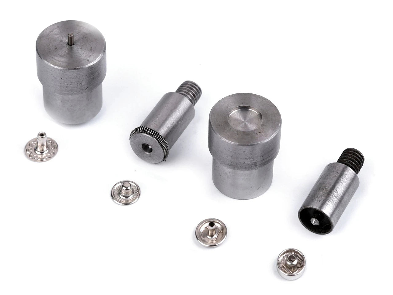 Hand press die set for metal snap buttons Ø10 / 12 / 15 mm