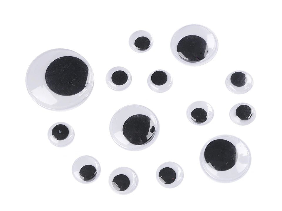 Attēls ar Rotaļlietu acis ar līmlenti 5; 10.3; 15.3 mm MIX 130 gab. – pieejams Šarlotes audumi